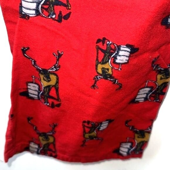 Old Navy Red Reindeer Print Pajama Pants Size Large Drawstring Waist - Picture 5 of 9